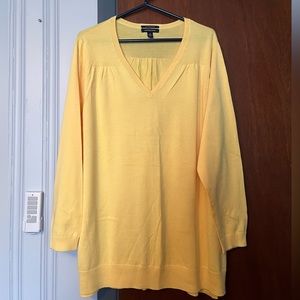 Lands End yellow v-neck sweater